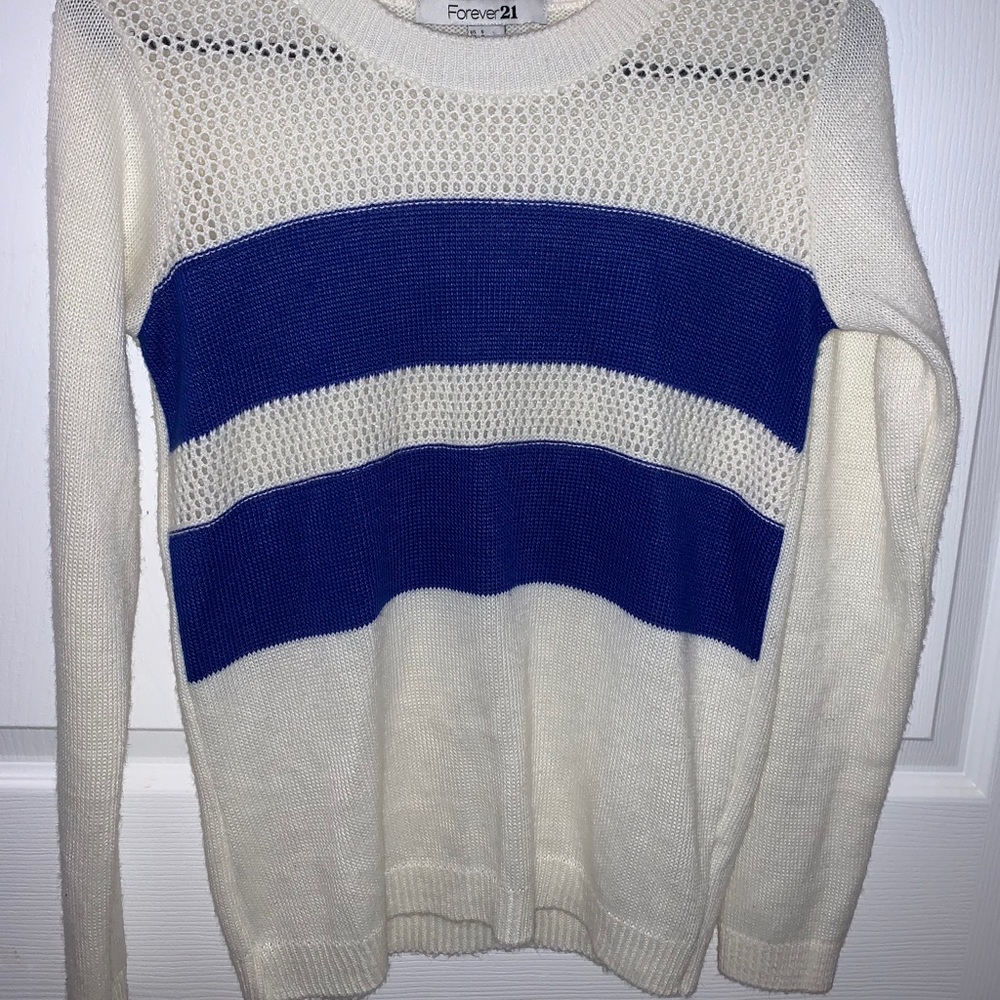 Blue & Ivory Block Sweater